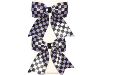 Load image into Gallery viewer, Checked Bow Hair Clips (Various Colours)